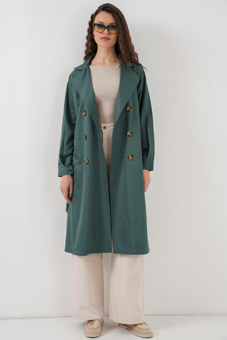 Double Collar Trench Coat -Green - Producer: Bigdart - Wholesale Women Clothes - TheBS Women