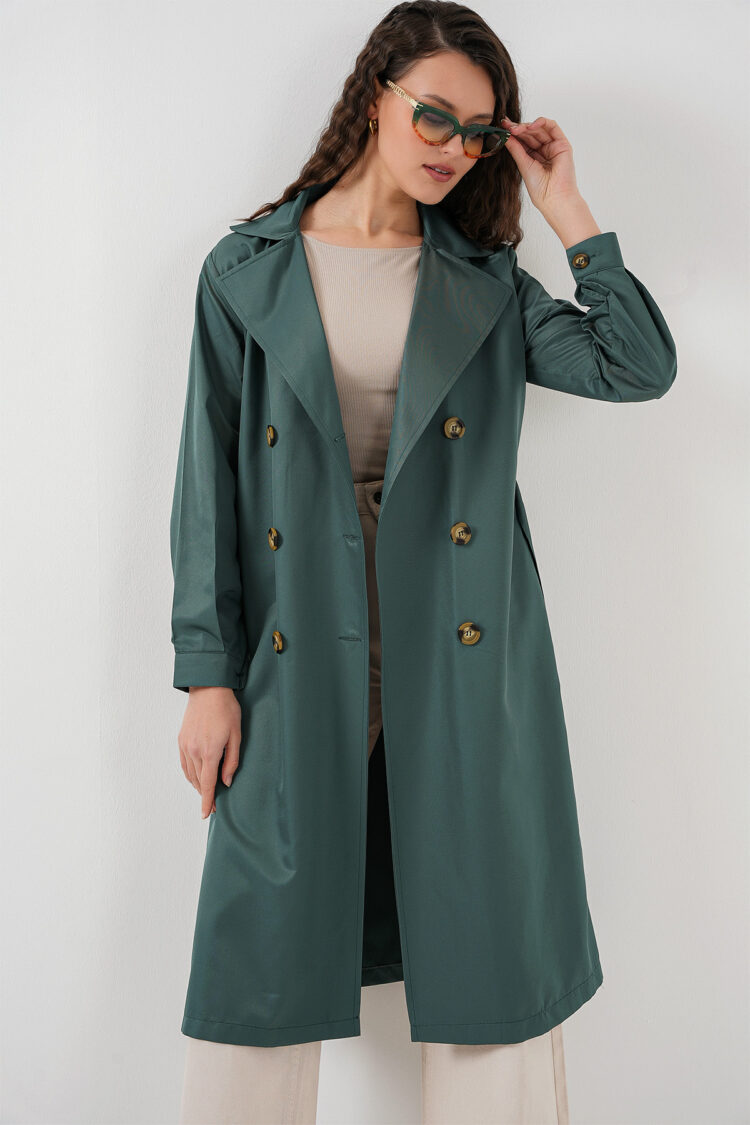 Double Collar Trench Coat -Green - Producer: Bigdart - Wholesale Women Clothes - TheBS Women