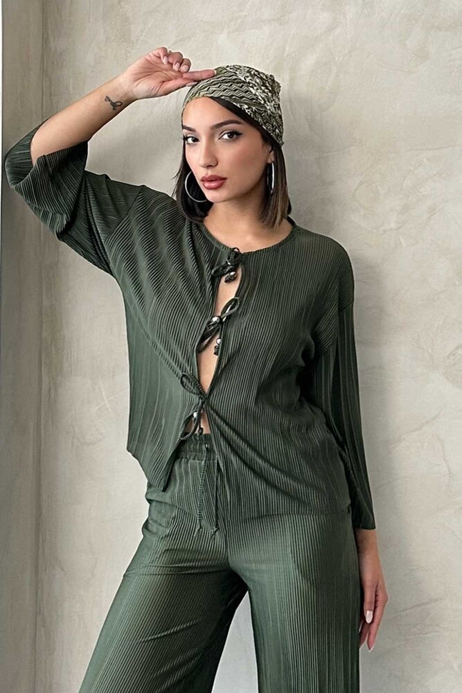 Front Tie Pleated Jacket - Producer: Topshow - Wholesale Women Clothes - TheBS Women