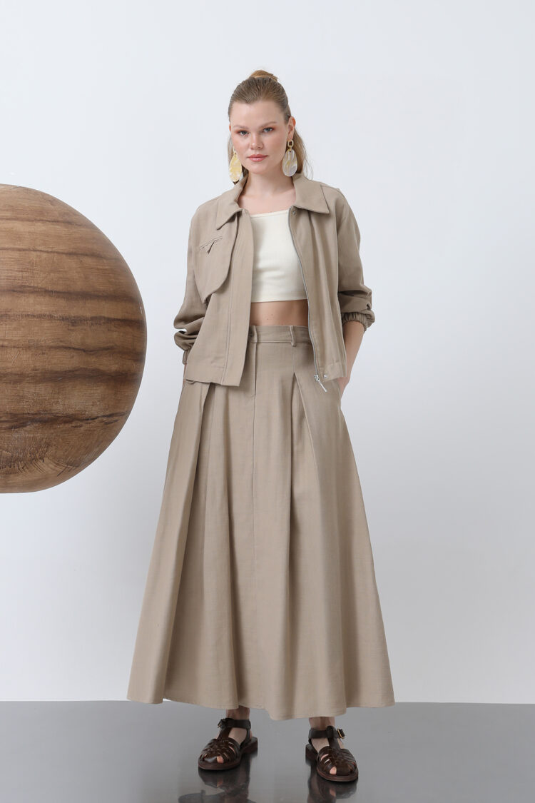 Hidden Padded Zipper Skirt Suit - Producer: Puane - Wholesale Women Clothes - TheBS Women