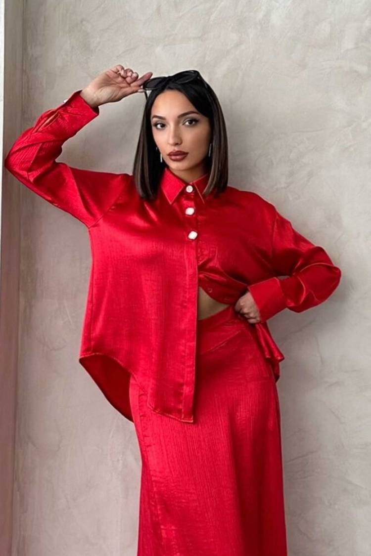 Cropped Satin Shirt - Producer: Topshow - Wholesale Women Clothes - TheBS Women