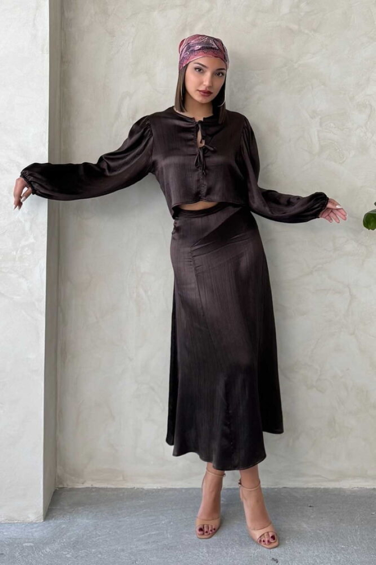 Satin Skirt With Lace - Producer: Topshow - Wholesale Women Clothes - TheBS Women
