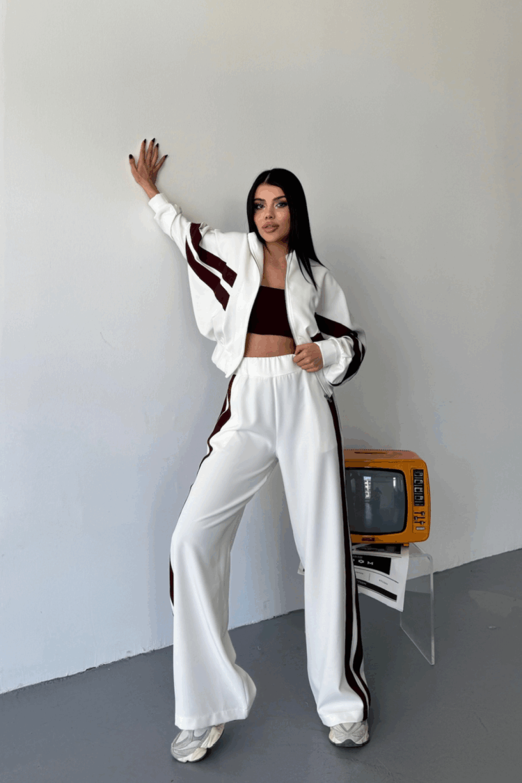 Sides Thick Black Striped Tracksuit Set - Producer: Ello - Wholesale Women Clothes - TheBS Women