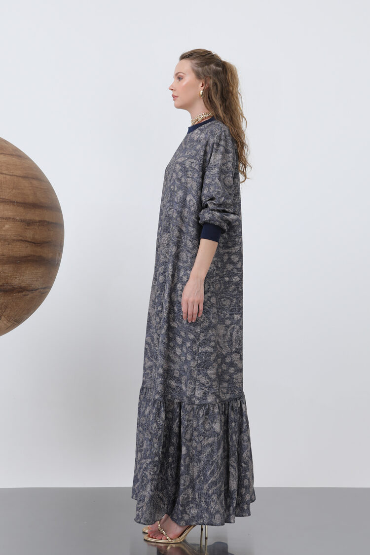 Patterned Dress With Ribbed Collar - Multicolor - Producer: Puane - Wholesale Women Clothes - TheBS Women
