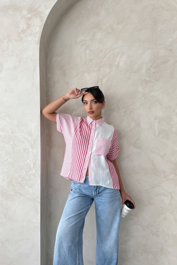 Piece Striped Wholesale Shirt - Producer: Topshow - Wholesale Women Clothes - TheBS Women