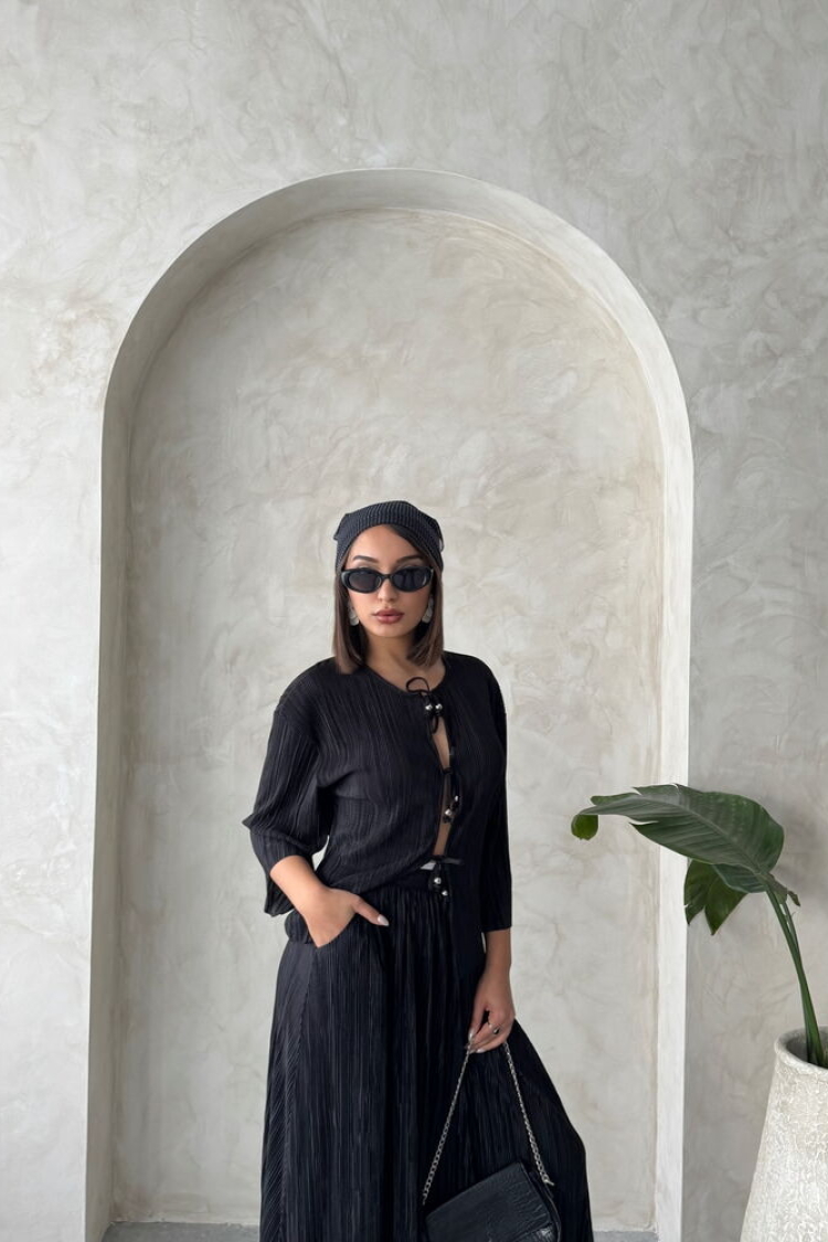 Front Tie Pleated Jacket - Producer: Topshow - Wholesale Women Clothes - TheBS Women