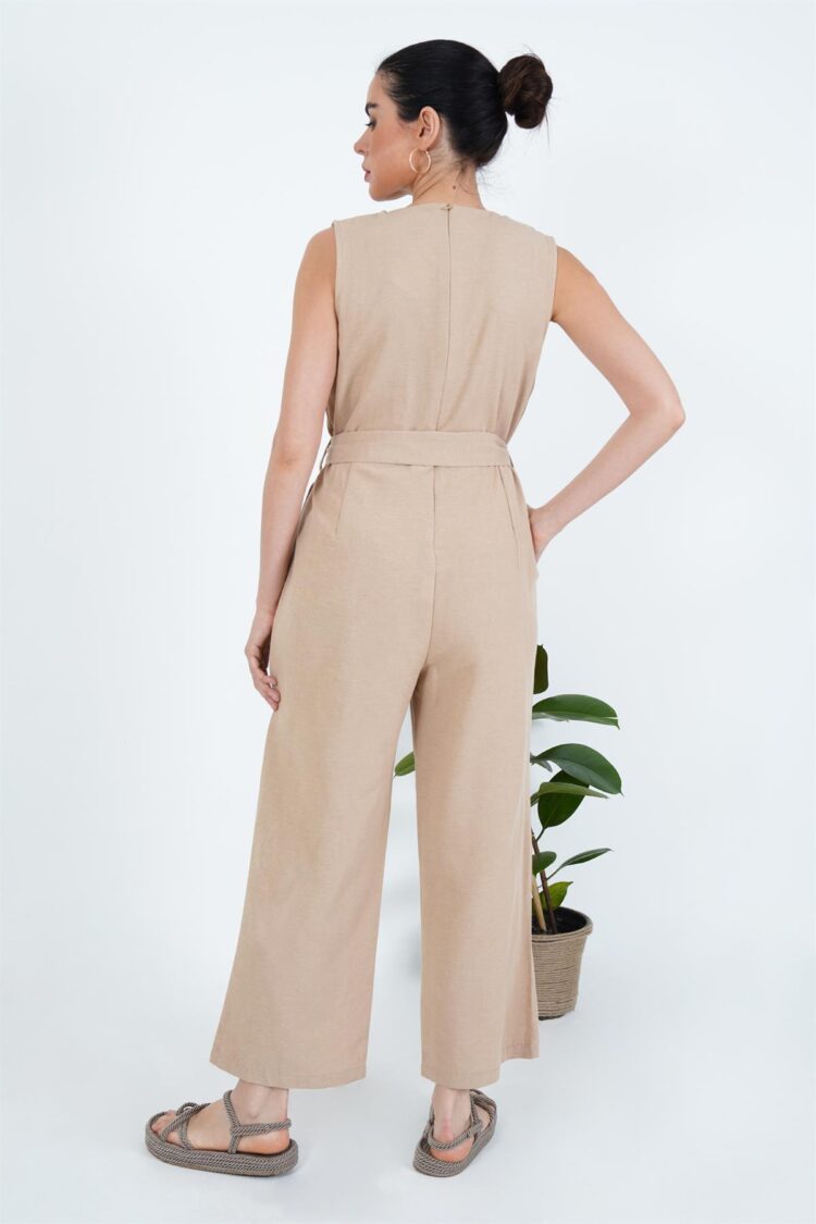 WholesaleJumpsuit With Back Zipper Waist Belt - Producer: Lustrin - Wholesale Women Clothes - TheBS Women