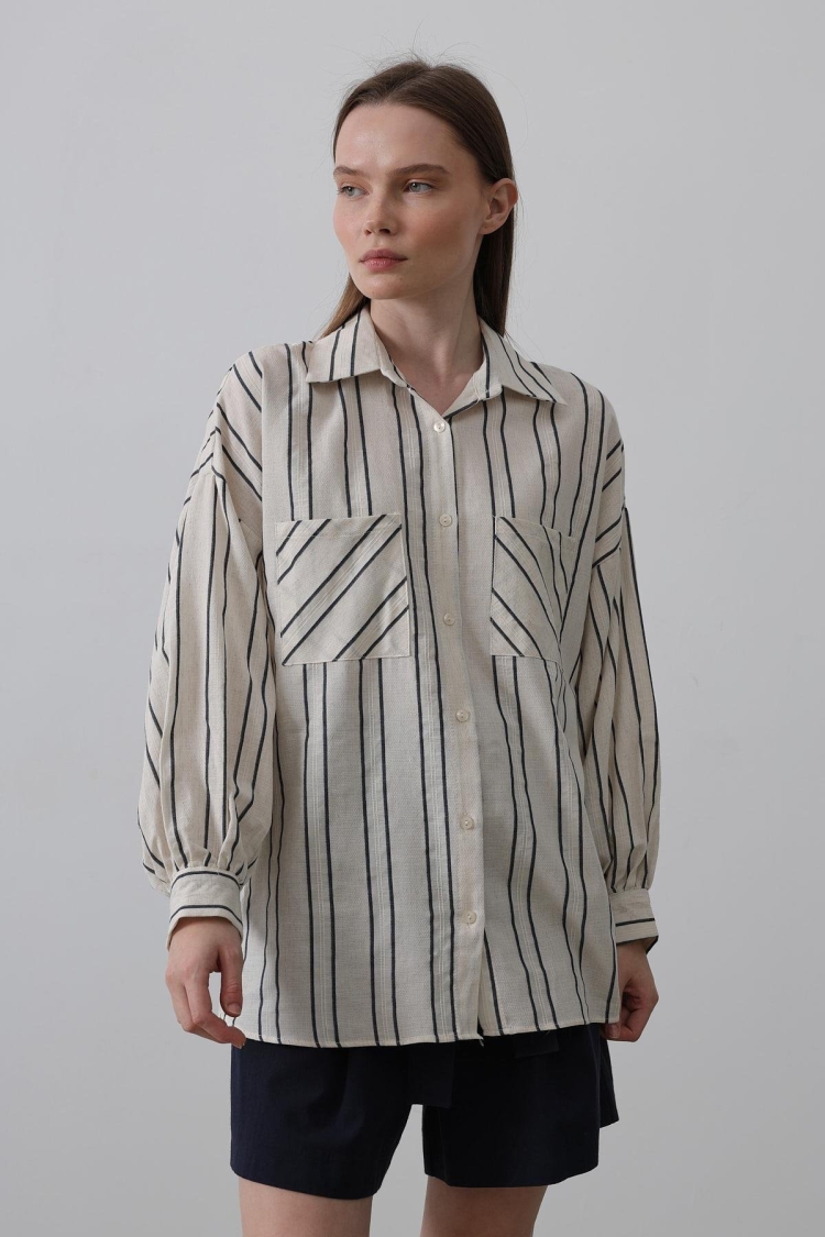 Shirt - - -navy - Producer: Reyon - Wholesale Women Clothes - TheBS Women