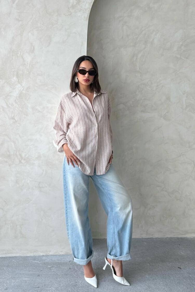 Striped Linen Shirt - Multicolor - Producer: Topshow - Wholesale Women Clothes - TheBS Women
