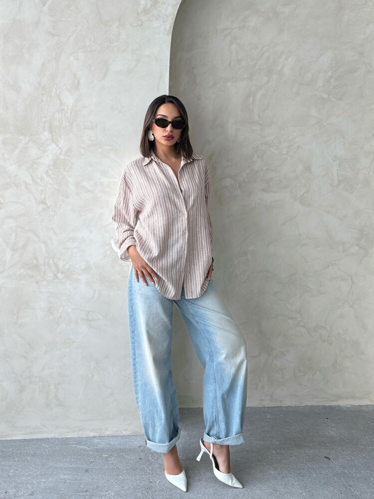Striped Linen Shirt - Multicolor - Producer: Topshow - Wholesale Women Clothes - TheBS Women