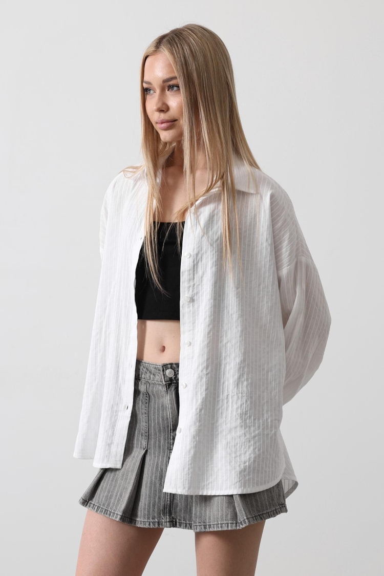 Striped Long Sleeve Shirt - Producer: Reyon - Wholesale Women Clothes - TheBS Women