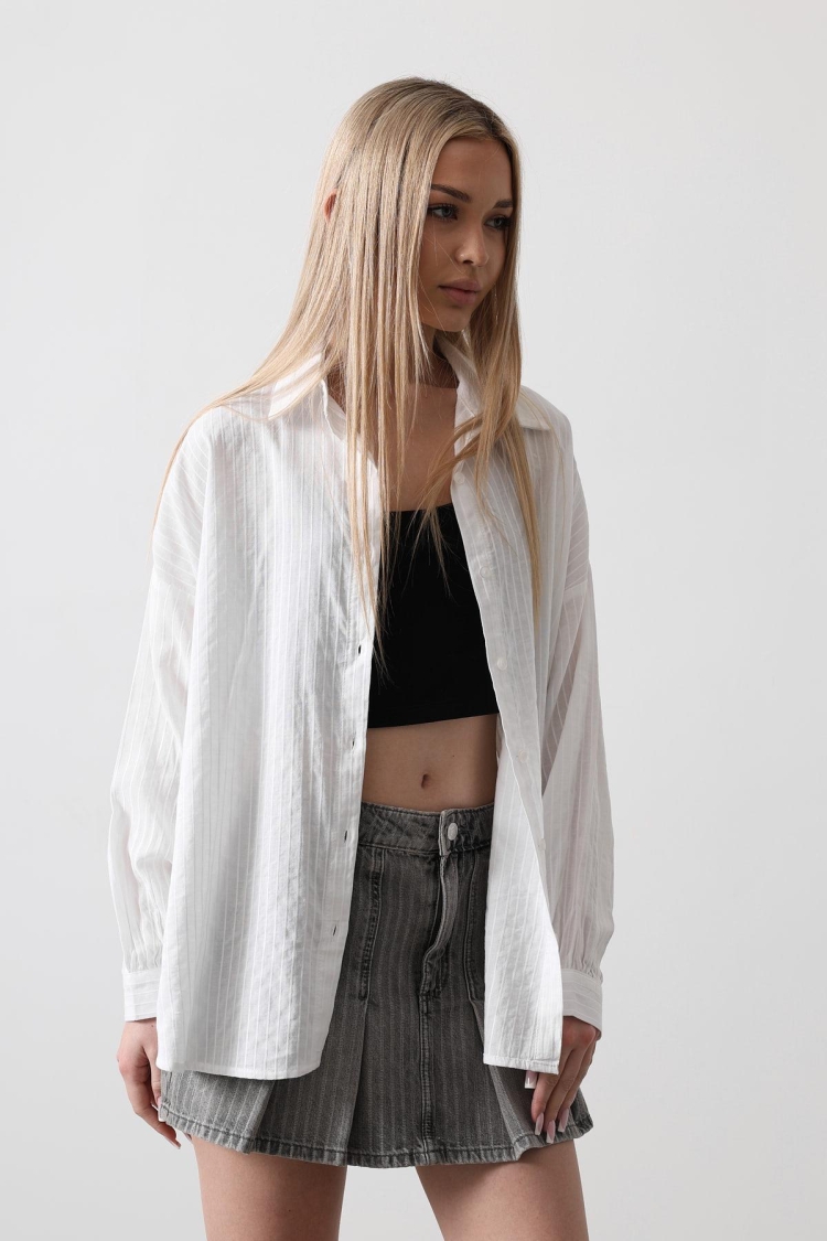 Striped Long Sleeve Shirt - Producer: Reyon - Wholesale Women Clothes - TheBS Women