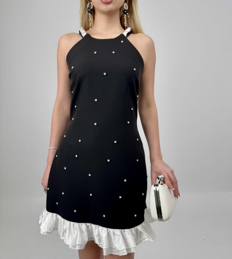 Skirt Ruffle Sleeveless Stone Dress - Producer: Miss Janell - Wholesale Women Clothes - TheBS Women
