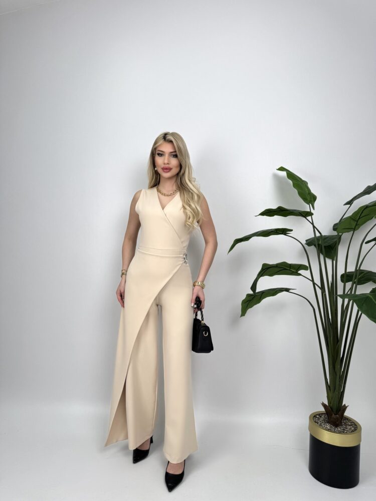 Waist Buckle Detailed Jumpsuit - Producer: Miss Janell - Wholesale Women Clothes - TheBS Women