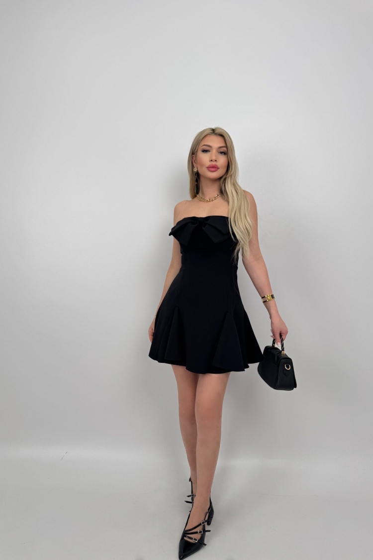 Front Bow Back Gown Short Dress - Brand: Miss Janell - Women & Kids, Baby Clothes Wholesale - TheBS Women