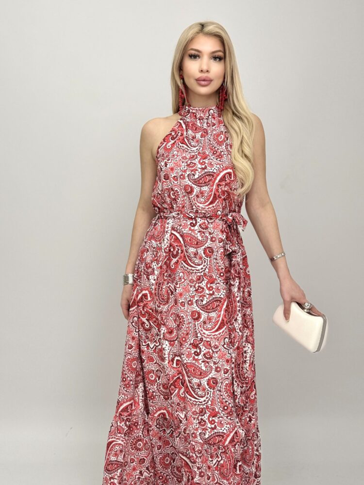 Printed Sleeveless Belted Wide Dress - Producer: Miss Janell - Wholesale Women Clothes - TheBS Women