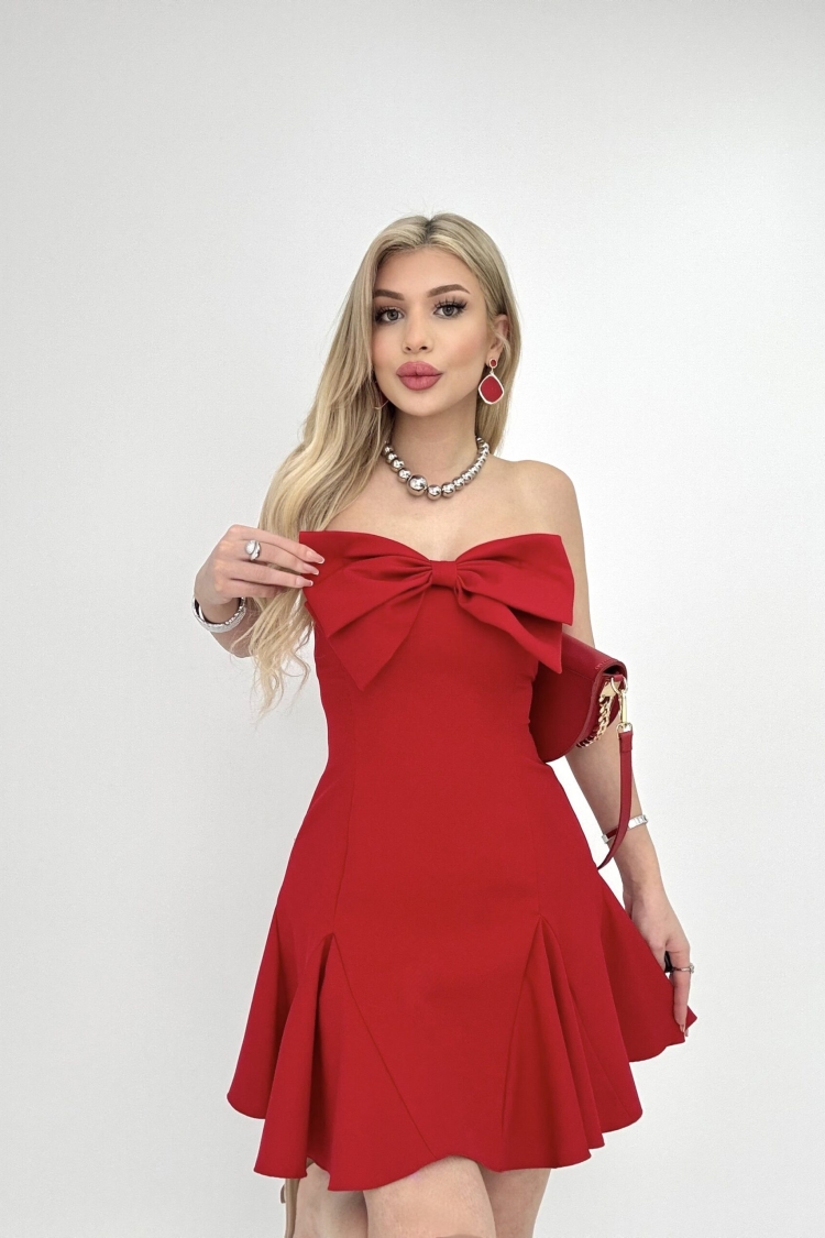 Front Bow Back Gown Short Dress - Brand: Miss Janell - Women & Kids, Baby Clothes Wholesale - TheBS Women