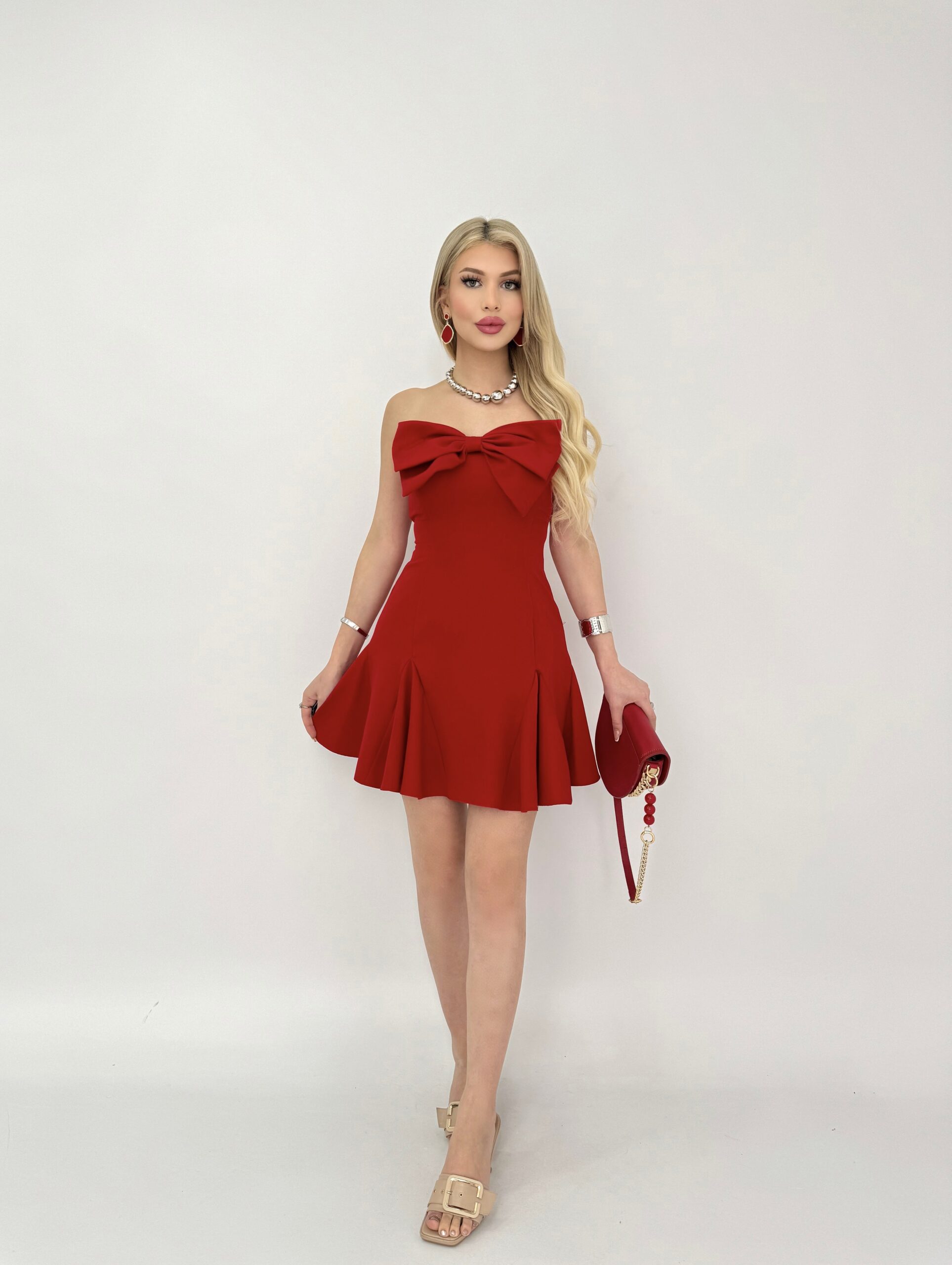 Front Bow Back Gown Short Dress - Brand: Miss Janell - Women & Kids, Baby Clothes Wholesale - TheBS Women