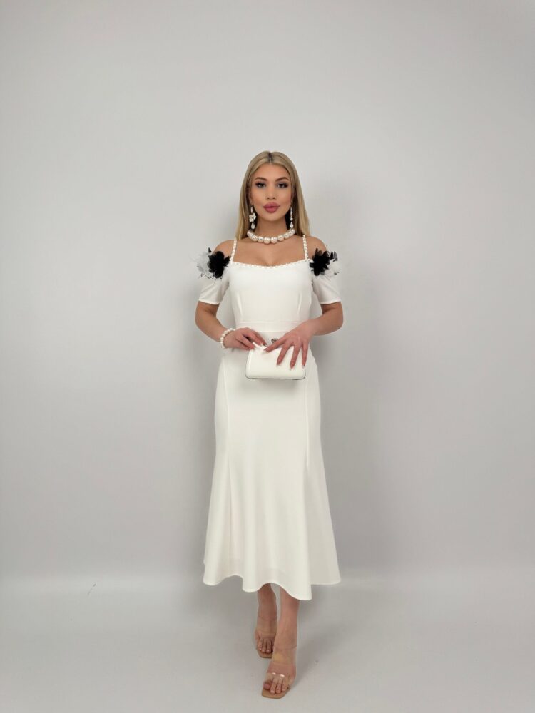 Pearl Detailed Sleeve Rose Hanger Dress - Producer: Miss Janell - Wholesale Women Clothes - TheBS Women