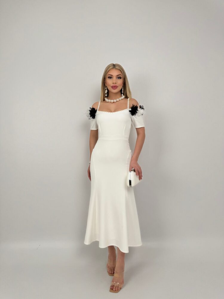 Pearl Detailed Sleeve Rose Hanger Dress - Producer: Miss Janell - Wholesale Women Clothes - TheBS Women