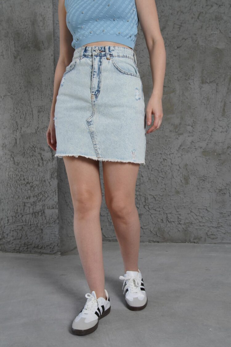 Skirt Tassel Detailed Blue Wholesale Skirt - Producer: Lustrin - Wholesale Women Clothes - TheBS Women