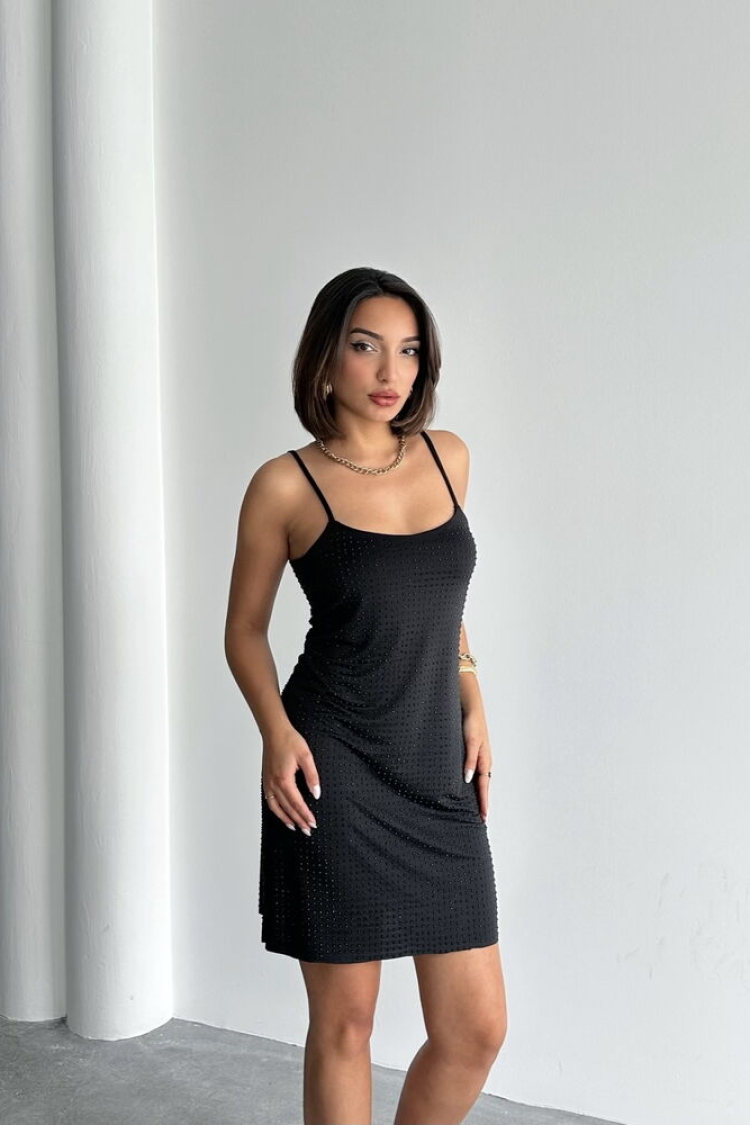 Stone Hanger Dress - Black - Producer: Topshow - Wholesale Women Clothes - TheBS Women