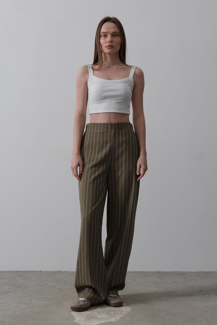 Half-Elastic Waist Palazzo Pants - Producer: Reyon - Wholesale Women Clothes - TheBS Women