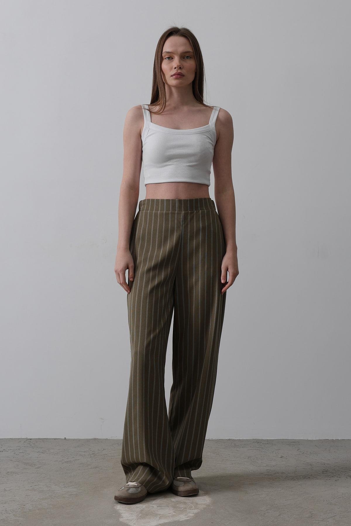 Half-Elastic Waist Palazzo Pants - Producer: Reyon - Wholesale Women Clothes - TheBS Women