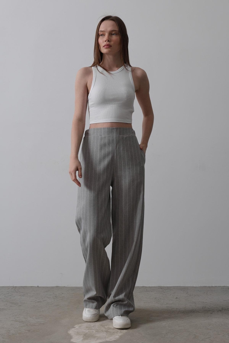 Half-Elastic Waist Palazzo Pants - Producer: Reyon - Wholesale Women Clothes - TheBS Women