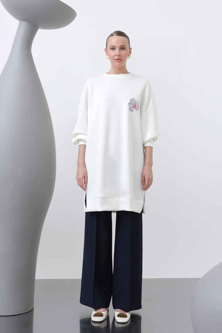 Women's Front And Back Embroidery Detailed Garnished Tunic - Producer: Puane - Wholesale Women Clothes - TheBS Women