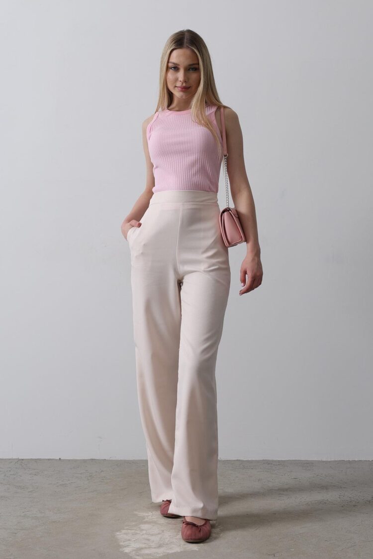 Half-Elastic Waist Palazzo Pants - Producer: Reyon - Wholesale Women Clothes - TheBS Women