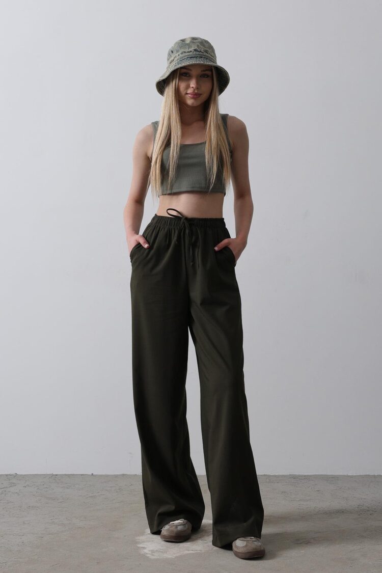 Wide Leg Pants With Elastic Waist - Producer: Reyon - Wholesale Women Clothes - TheBS Women