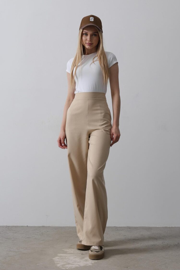 Half-Elastic Waist Palazzo Pants - Producer: Reyon - Wholesale Women Clothes - TheBS Women