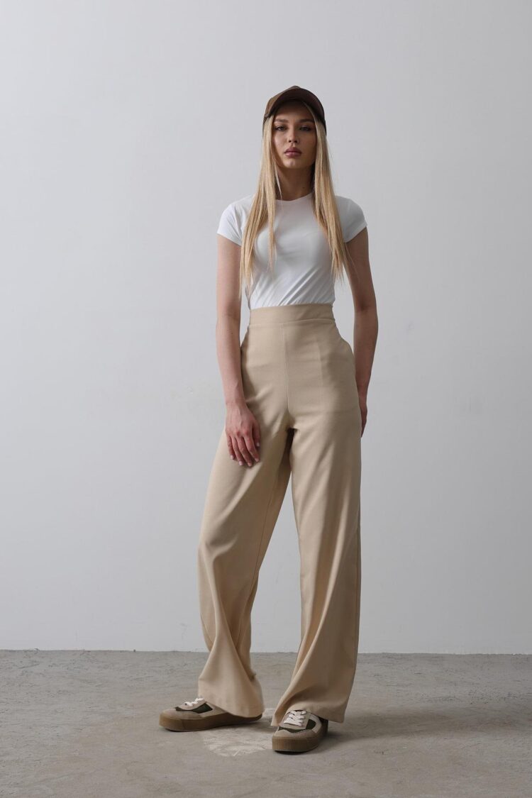 Half-Elastic Waist Palazzo Pants - Producer: Reyon - Wholesale Women Clothes - TheBS Women
