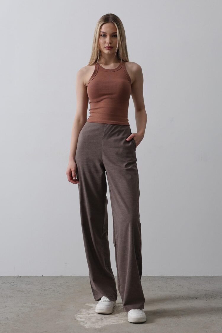 Half-Elastic Waist Palazzo Pants - Producer: Reyon - Wholesale Women Clothes - TheBS Women