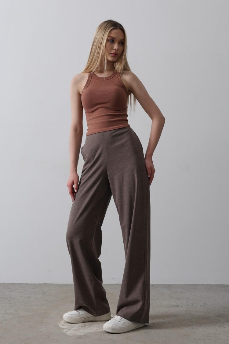 Half-Elastic Waist Palazzo Pants - Producer: Reyon - Wholesale Women Clothes - TheBS Women
