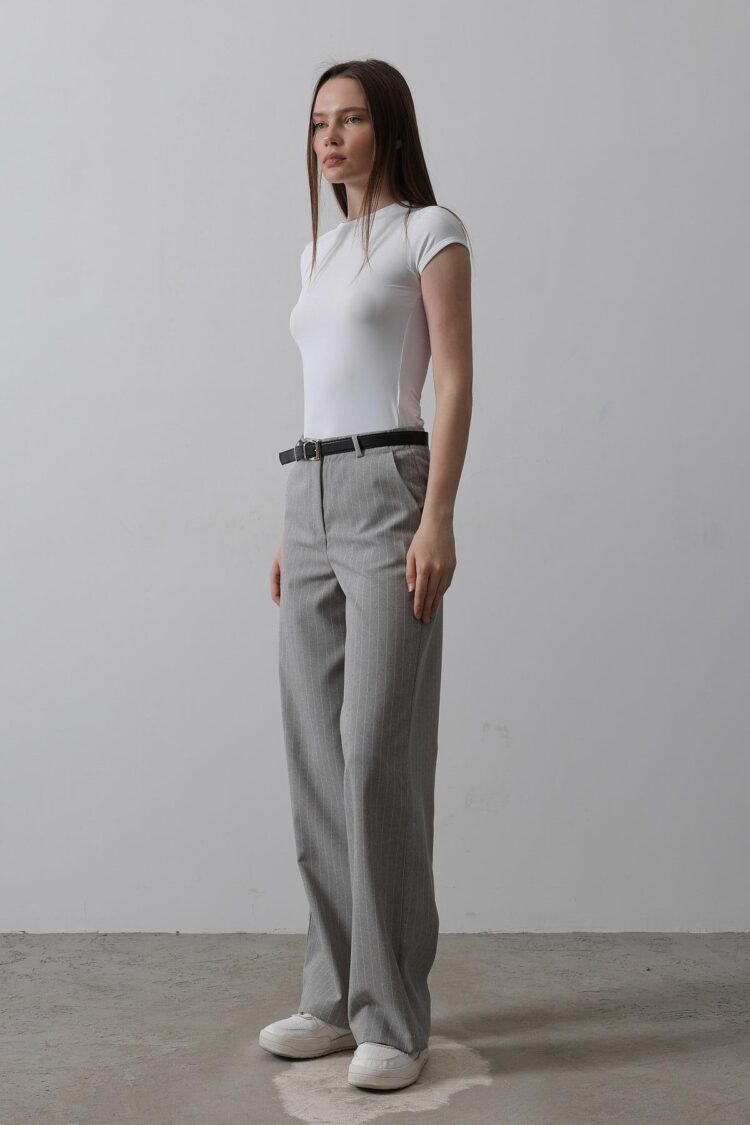 Palazzo Pants With Belt - -white - Producer: Reyon - Wholesale Women Clothes - TheBS Women