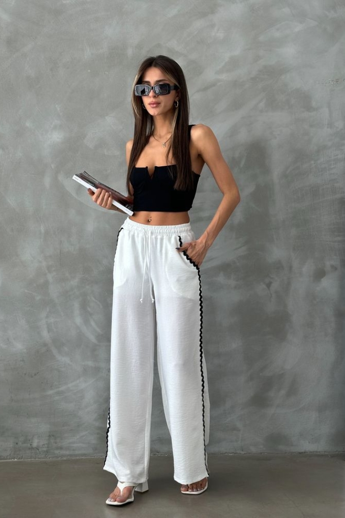 Waterstone Detailed Trousers - Producer: Topshow - Wholesale Women Clothes - TheBS Women