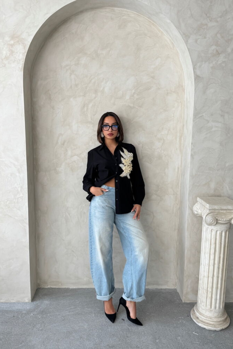 Flower Detailed Shirt - Producer: Topshow - Wholesale Women Clothes - TheBS Women