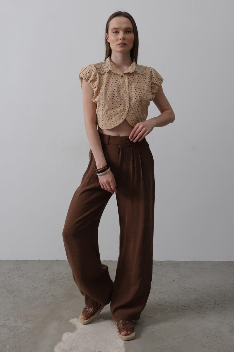Lace Collar Wadded Blouse - Producer: Reyon - Wholesale Women Clothes - TheBS Women