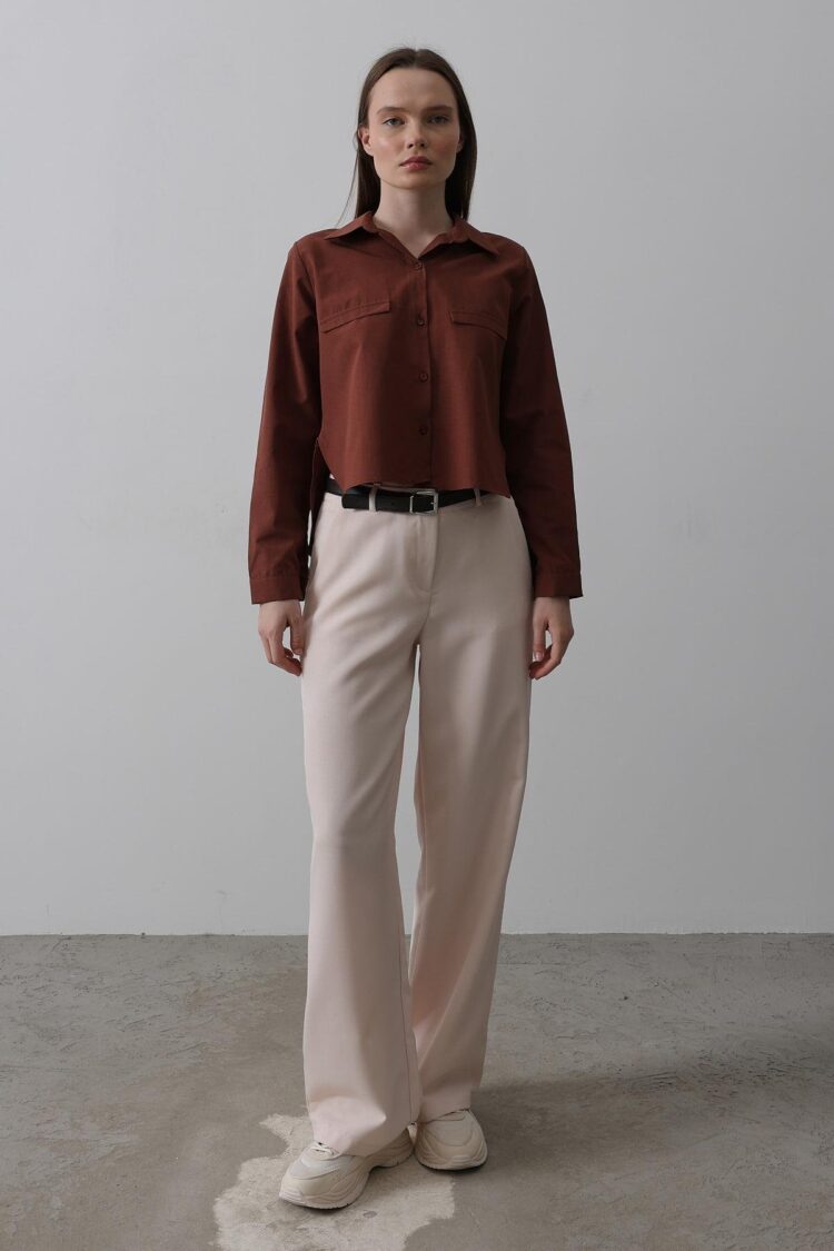 Belted Palazzo Pants - Powder - Producer: Reyon - Wholesale Women Clothes - TheBS Women
