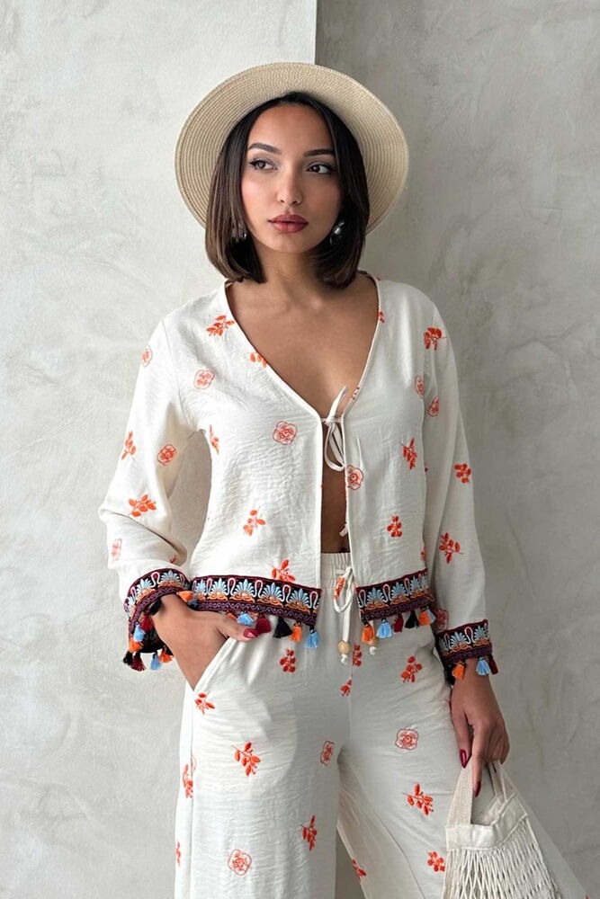 Front Tie Embroidered Shirt - Producer: Topshow - Wholesale Women Clothes - TheBS Women