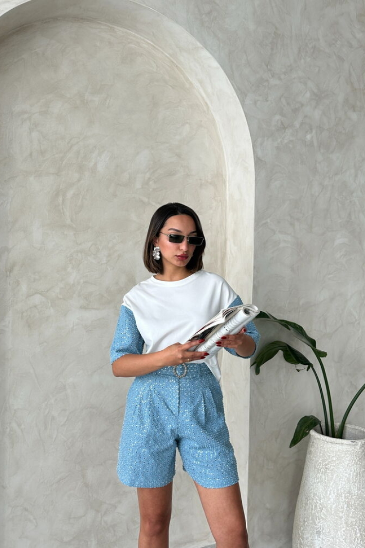 Sequin Denim Shorts - Producer: Topshow - Wholesale Women Clothes - TheBS Women