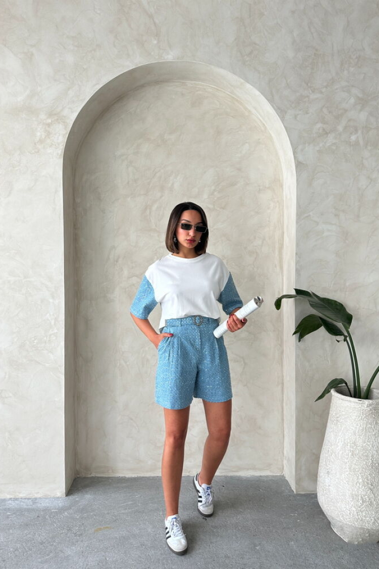 Sleeve Detailed T-Shirt - Producer: Topshow - Wholesale Women Clothes - TheBS Women