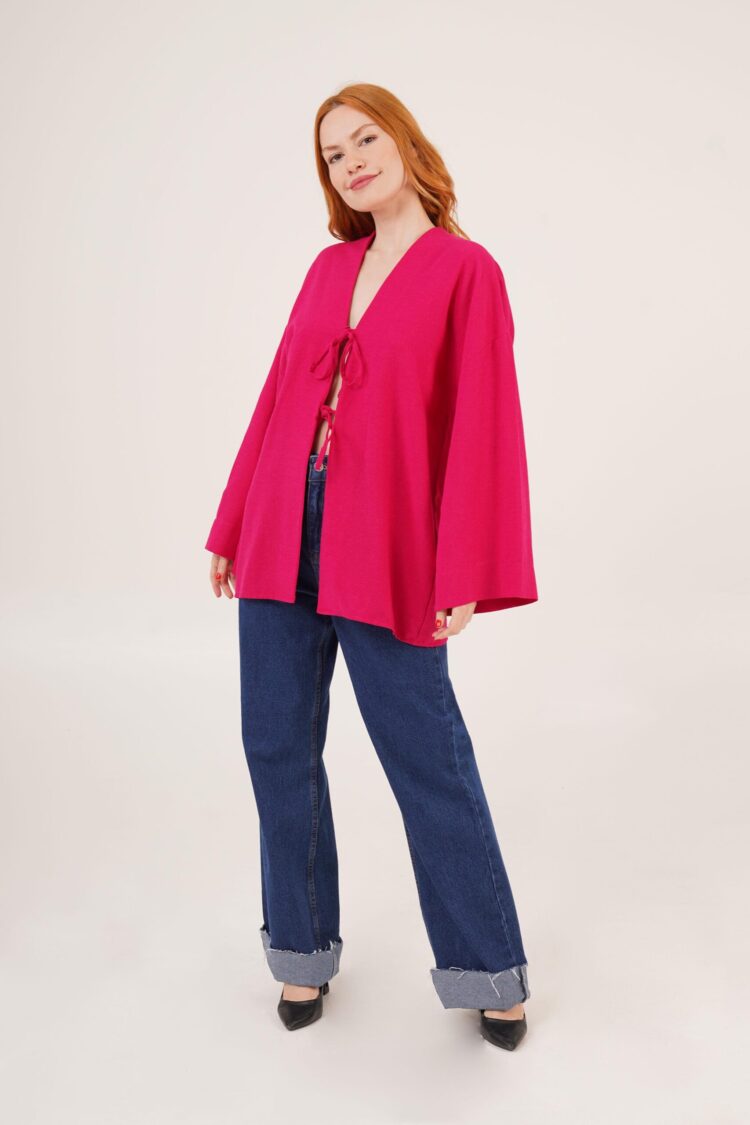 Front Tie Up Detailed Spanish Sleeve WholesaleTunic - Producer: Lustrin - Wholesale Women Clothes - TheBS Women