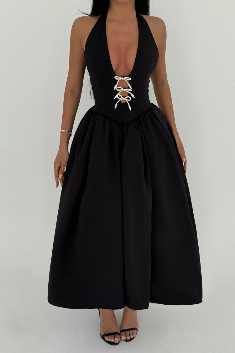 Ballerina Pearl Bow Detail Dress - Producer: EYYO ATELIER - Wholesale Women Clothes - TheBS Women