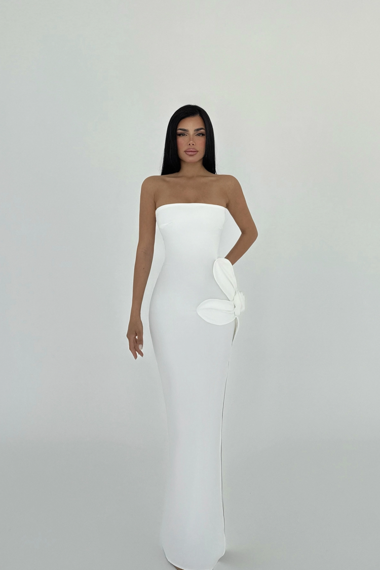 Rose Detail Strapless Dress - Producer: EYYO ATELIER - Wholesale Women Clothes - TheBS Women