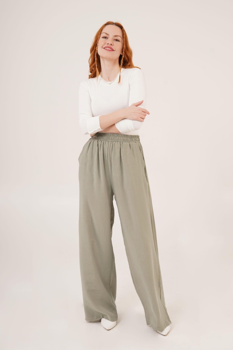 Wholesale Pants With Elastic Waist Double Pockets - Brand: Lustrin - Women & Kids, Baby Clothes Wholesale - TheBS Women
