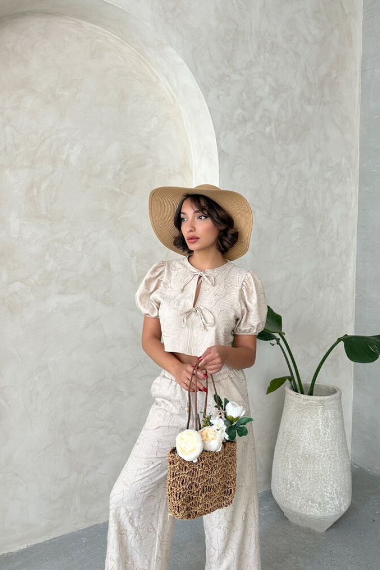 Embroidered Front Tie Blouse - Producer: Topshow - Wholesale Women Clothes - TheBS Women