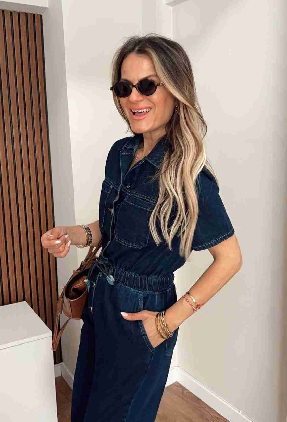 Denim Jumpsuit With Elastic Waist - Brand: Fiori - Women & Kids, Baby Clothes Wholesale - TheBS Women